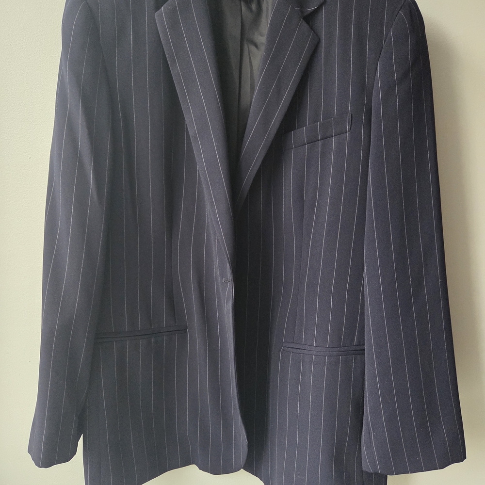 Evan Picone Dark Blue Striped Blazer
